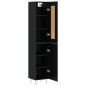 vidaXL Credenza Nera 34,5x34x180 cm in Legno Multistrato vidaXL Credenza Nera 34,5x34x180 cm in Legno Multistrato