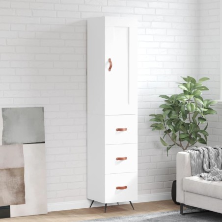 vidaXL Credenza Bianca 34,5x34x180 cm in Legno Multistrato