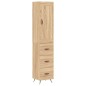 vidaXL Credenza Rovere Sonoma 34,5x34x180 cm in Legno Multistrato vidaXL Credenza Rovere Sonoma 34,5x34x180 cm in Legno Multistrato