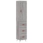 vidaXL Credenza Grigio Sonoma 34,5x34x180 cm in Legno Multistrato vidaXL Credenza Grigio Sonoma 34,5x34x180 cm in Legno Multistrato