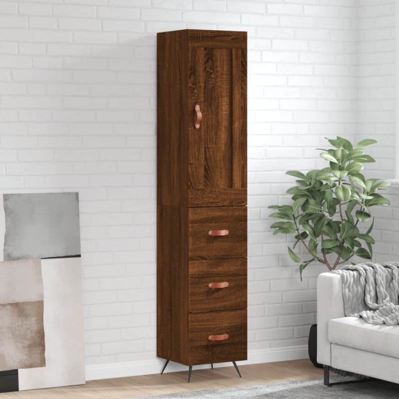 vidaXL Credenza Rovere Marrone 34,5x34x180 cm in Legno Multistrato vidaXL Credenza Rovere Marrone 34,5x34x180 cm in Legno Multistrato