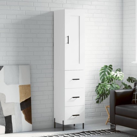 vidaXL Credenza Bianca 34,5x34x180 cm in Legno Multistrato