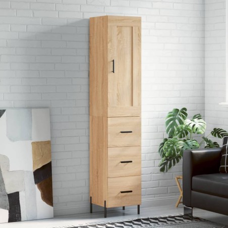 vidaXL Credenza Rovere Sonoma 34,5x34x180 cm in Legno Multistrato