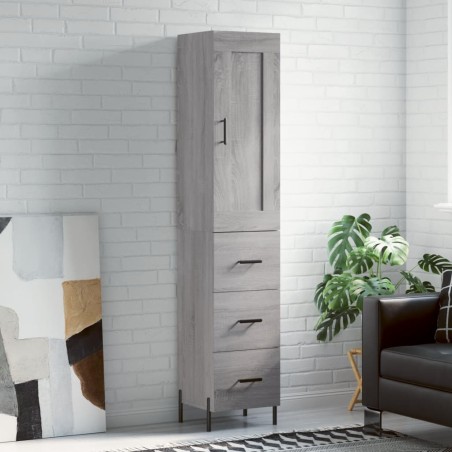 vidaXL Credenza Grigio Sonoma 34,5x34x180 cm in Legno Multistrato