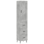 vidaXL Credenza Grigio Cemento 34,5x34x180 cm in Legno Multistrato vidaXL Credenza Grigio Cemento 34,5x34x180 cm in Legno Multistrato