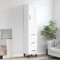 vidaXL Credenza Bianca 34,5x34x180 cm in Legno Multistrato
