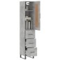 vidaXL Credenza Grigio Cemento 34,5x34x180 cm in Legno Multistrato