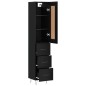 vidaXL Credenza Nera 34,5x34x180 cm in Legno Multistrato vidaXL Credenza Nera 34,5x34x180 cm in Legno Multistrato