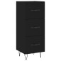 vidaXL Credenza Nera 34,5x34x180 cm in Legno Multistrato vidaXL Credenza Nera 34,5x34x180 cm in Legno Multistrato