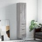 vidaXL Credenza Grigio Sonoma 34,5x34x180 cm in Legno Multistrato vidaXL Credenza Grigio Sonoma 34,5x34x180 cm in Legno Multistrato