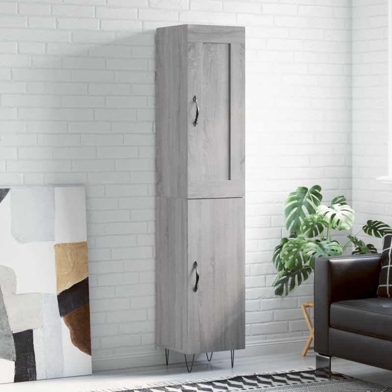 vidaXL Credenza Grigio Sonoma 34,5x34x180 cm in Legno Multistrato vidaXL Credenza Grigio Sonoma 34,5x34x180 cm in Legno Multistrato