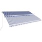 Tenda da Sole Retrattile Manuale 500x300 cm Blu e Bianca Tenda da Sole Retrattile Manuale 500x300 cm Blu e Bianca