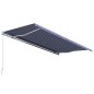 Tenda da Sole Retrattile Manuale 500x300 cm Blu e Bianca Tenda da Sole Retrattile Manuale 500x300 cm Blu e Bianca