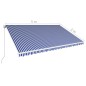 Tenda da Sole Retrattile Manuale 500x300 cm Blu e Bianca Tenda da Sole Retrattile Manuale 500x300 cm Blu e Bianca