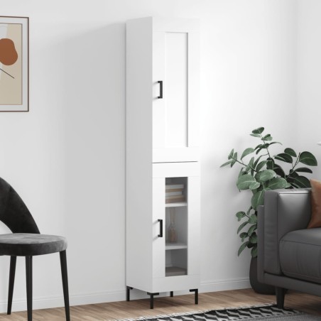 vidaXL Credenza Bianca 34,5x34x180 cm in Legno Multistrato