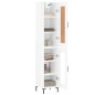 vidaXL Credenza 34,5x34x180 cm in Legno Multistrato Bianco Lucido vidaXL Credenza 34,5x34x180 cm in Legno Multistrato Bianco Lucido