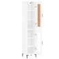 vidaXL Credenza 34,5x34x180 cm in Legno Multistrato Bianco Lucido vidaXL Credenza 34,5x34x180 cm in Legno Multistrato Bianco Lucido