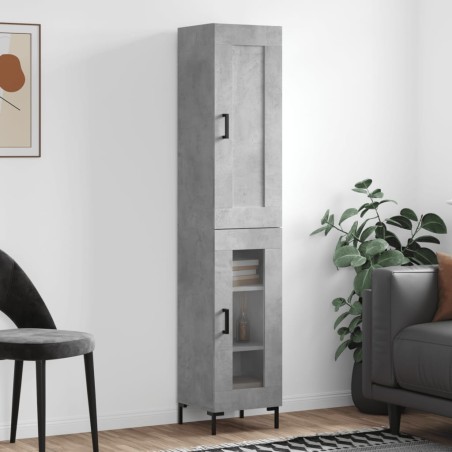 vidaXL Credenza Grigio Cemento 34,5x34x180 cm in Legno Multistrato