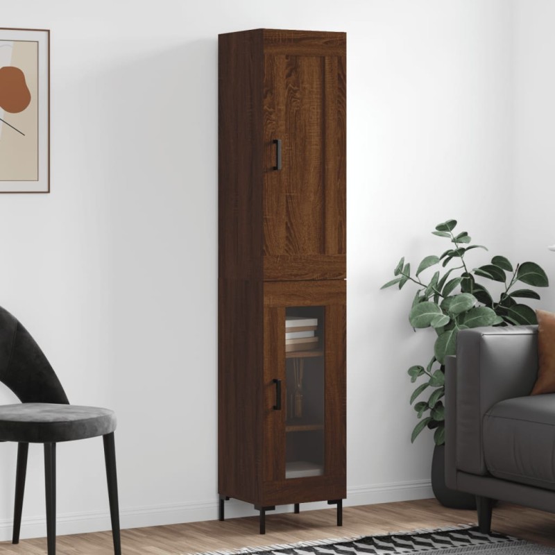 vidaXL Credenza Rovere Marrone 34,5x34x180 cm in Legno Multistrato vidaXL Credenza Rovere Marrone 34,5x34x180 cm in Legno Multistrato