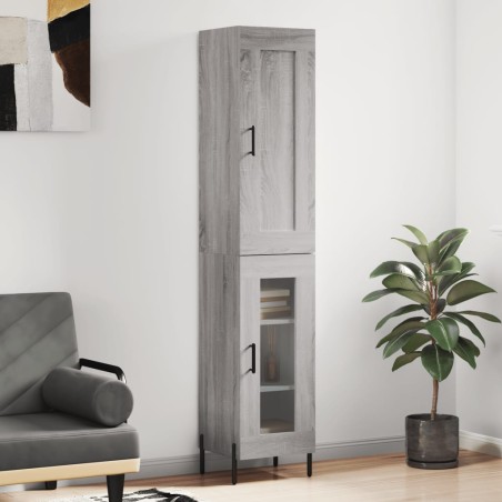 vidaXL Credenza Grigio Sonoma 34,5x34x180 cm in Legno Multistrato