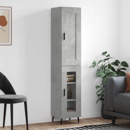 vidaXL Credenza Grigio Cemento 34,5x34x180 cm in Legno Multistrato
