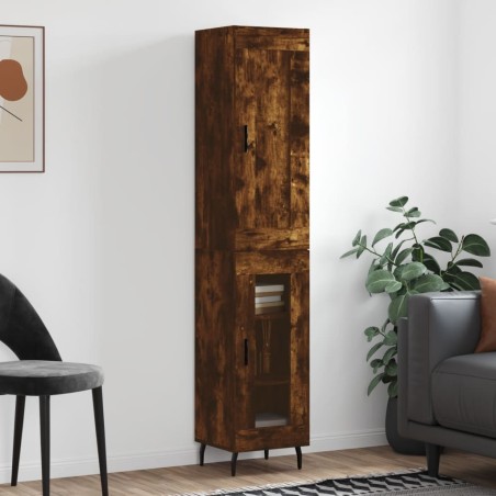 vidaXL Credenza Rovere Fumo 34,5x34x180 cm in Legno Multistrato