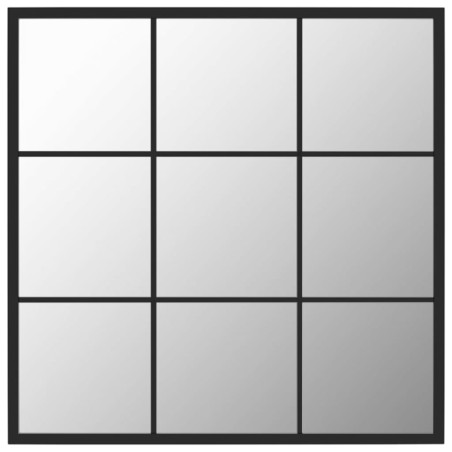 vidaXL Specchio da Parete Nero 60x60 cm in Metallo