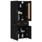 vidaXL Credenza Nera 69,5x34x180 cm in Legno Multistrato