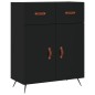 vidaXL Credenza Nera 69,5x34x180 cm in Legno Multistrato