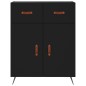 vidaXL Credenza Nera 69,5x34x180 cm in Legno Multistrato