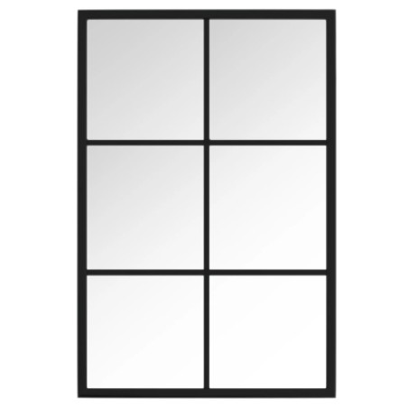 vidaXL Specchio da Parete Nero 60x40 cm in Metallo