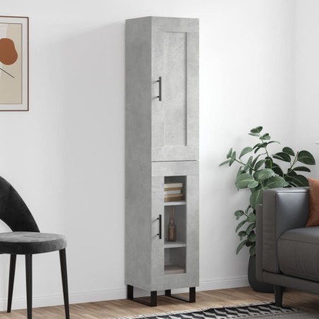 vidaXL Credenza Grigio Cemento 34,5x34x180 cm in Legno Multistrato
