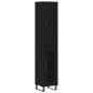 vidaXL Credenza Nera 34,5x34x180 cm in Legno Multistrato vidaXL Credenza Nera 34,5x34x180 cm in Legno Multistrato