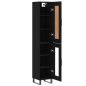 vidaXL Credenza Nera 34,5x34x180 cm in Legno Multistrato vidaXL Credenza Nera 34,5x34x180 cm in Legno Multistrato