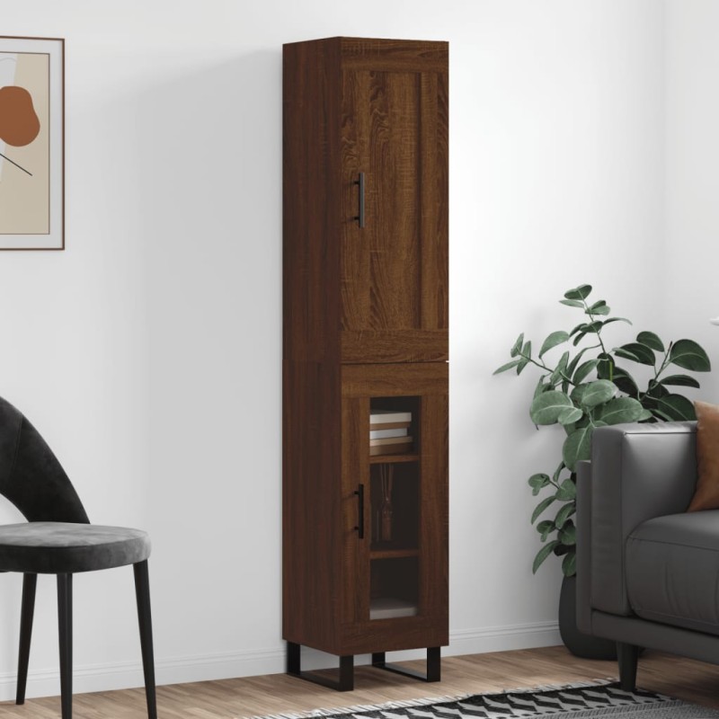 vidaXL Credenza Rovere Marrone 34,5x34x180 cm in Legno Multistrato vidaXL Credenza Rovere Marrone 34,5x34x180 cm in Legno Multistrato