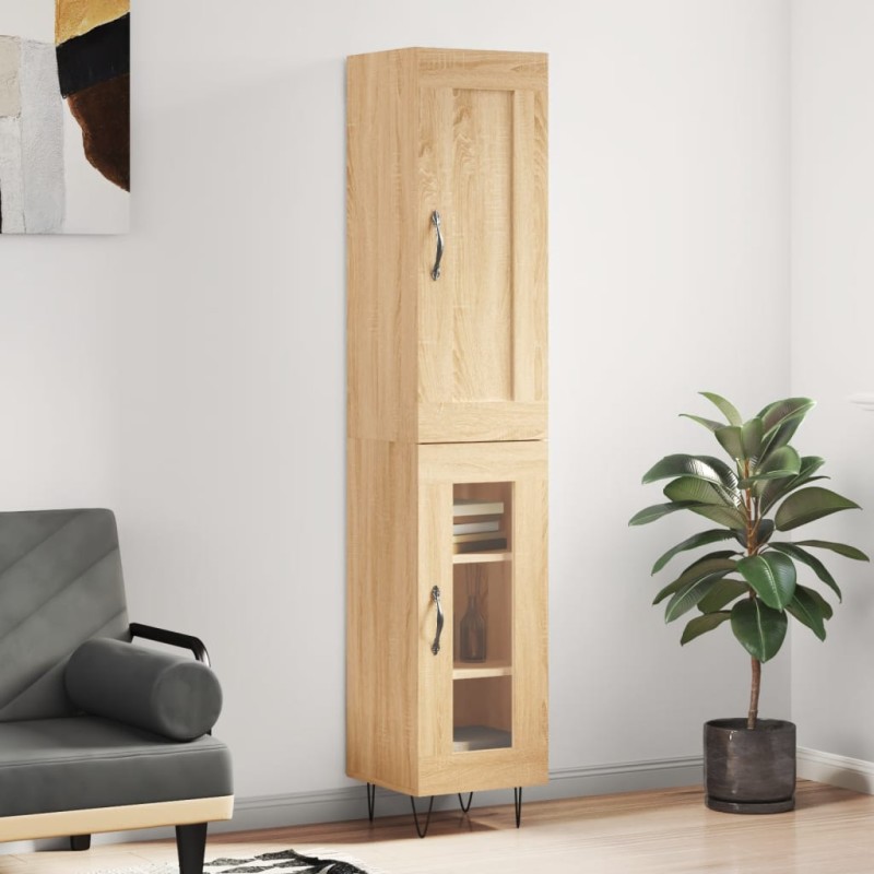 vidaXL Credenza Rovere Sonoma 34,5x34x180 cm in Legno Multistrato vidaXL Credenza Rovere Sonoma 34,5x34x180 cm in Legno Multistrato