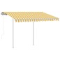 Tenda da Sole Retrattile Automatica Pali 3,5x2,5m Gialla Bianca Tenda da Sole Retrattile Automatica Pali 3,5x2,5m Gialla Bianca