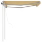 Tenda da Sole Retrattile Automatica Pali 3,5x2,5m Gialla Bianca Tenda da Sole Retrattile Automatica Pali 3,5x2,5m Gialla Bianca