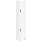 vidaXL Credenza Bianca 34,5x34x180 cm in Legno Multistrato