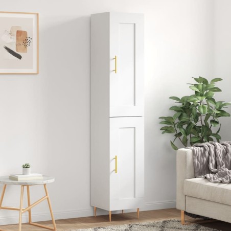 vidaXL Credenza Bianca 34,5x34x180 cm in Legno Multistrato