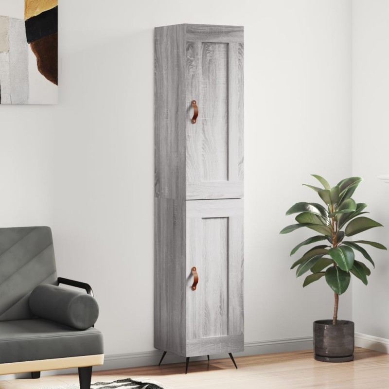 vidaXL Credenza Grigio Sonoma 34,5x34x180 cm in Legno Multistrato vidaXL Credenza Grigio Sonoma 34,5x34x180 cm in Legno Multistrato