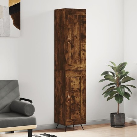 vidaXL Credenza Rovere Fumo 34,5x34x180 cm in Legno Multistrato