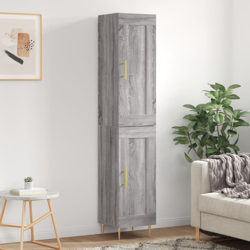 vidaXL Credenza Grigio Sonoma 34,5x34x180 cm in Legno Multistrato vidaXL Credenza Grigio Sonoma 34,5x34x180 cm in Legno Multistrato