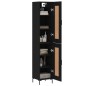 vidaXL Credenza Nera 34,5x34x180 cm in Legno Multistrato vidaXL Credenza Nera 34,5x34x180 cm in Legno Multistrato