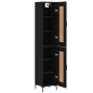 vidaXL Credenza Nera 34,5x34x180 cm in Legno Multistrato vidaXL Credenza Nera 34,5x34x180 cm in Legno Multistrato