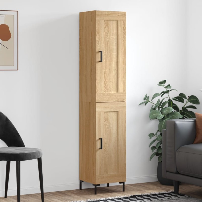 vidaXL Credenza Rovere Sonoma 34,5x34x180 cm in Legno Multistrato vidaXL Credenza Rovere Sonoma 34,5x34x180 cm in Legno Multistrato