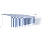 Tenda Sole Retrattile Automatica con Parasole 5x3m Blu Bianca Tenda Sole Retrattile Automatica con Parasole 5x3m Blu Bianca