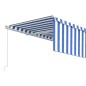 Tenda Sole Retrattile Automatica con Parasole 5x3m Blu Bianca Tenda Sole Retrattile Automatica con Parasole 5x3m Blu Bianca