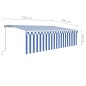 Tenda Sole Retrattile Automatica con Parasole 5x3m Blu Bianca Tenda Sole Retrattile Automatica con Parasole 5x3m Blu Bianca