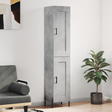 vidaXL Credenza Grigio Cemento 34,5x34x180 cm in Legno Multistrato